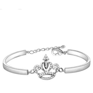 Elegant Silver Crown Bracelet